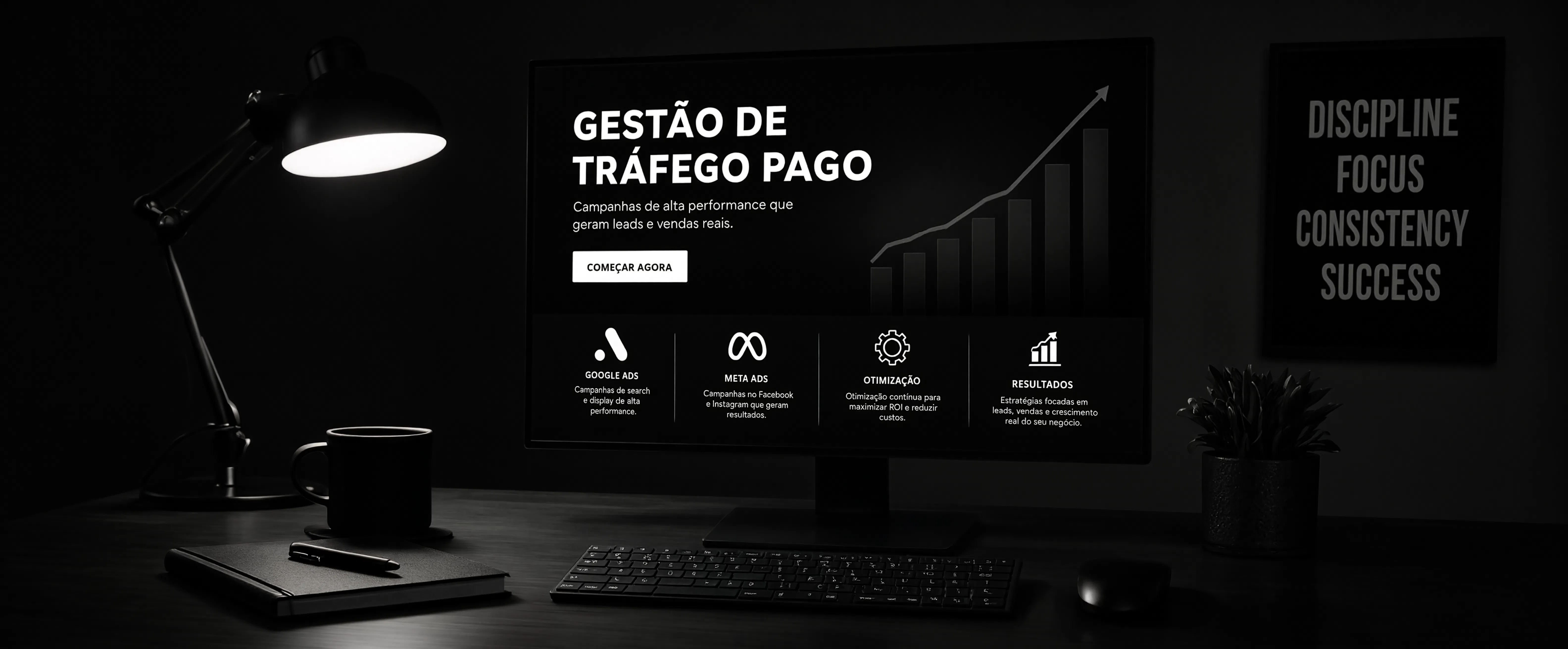 Gráfico abstrato da Agência Nagory representando gestão de tráfego pago